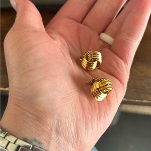 Gold clip-on earrings